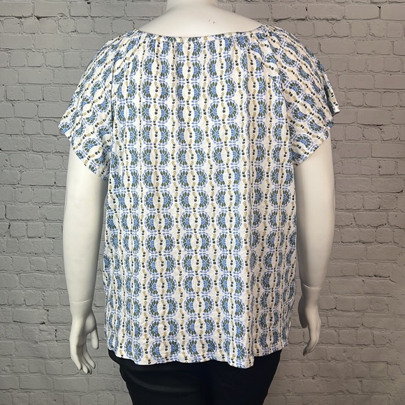 Style & Co Printed Knit Pleat-Neck Knit Top Plus Size 3X - Picture 3 of 5